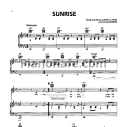 Ноты Norah Jones - Sunrise - предпросмотр