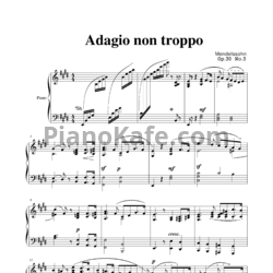 Ноты Феликс Мендельсон  - Adagio non troppo (Op. 3, No.3 in E) - предпросмотр