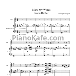 Ноты Justin Bieber - Mark my words - предпросмотр