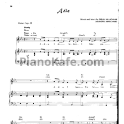 Ноты Sarah McLachlan - Adia - предпросмотр