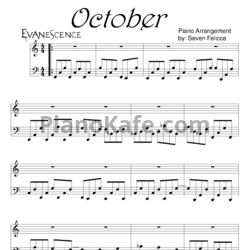 Ноты Evanescence - October - предпросмотр