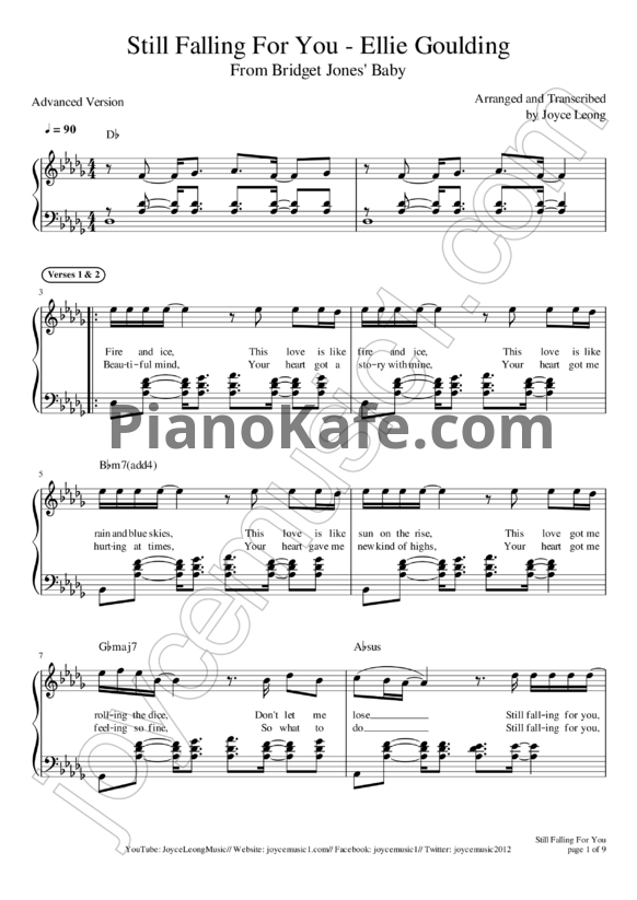 Ноты Ellie Goulding - Still falling for you - PianoKafe.com