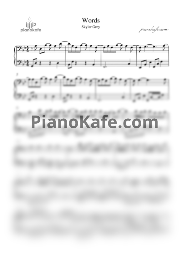 Ноты Skylar Grey - Words - PianoKafe.com
