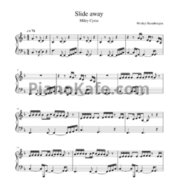 Ноты Miley Cyrus - Slide away - предпросмотр