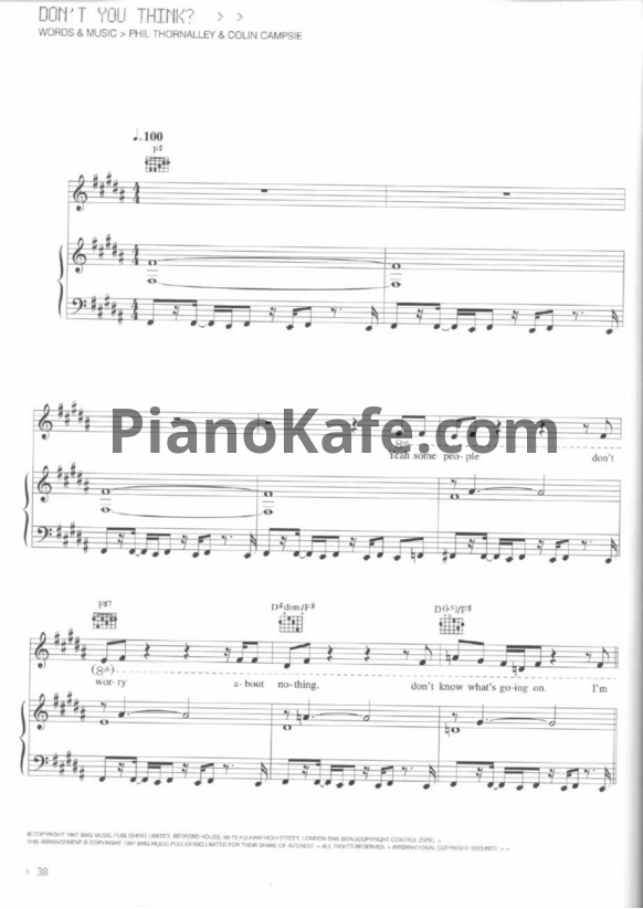 Ноты Natalie Imbruglia - Don't you think - PianoKafe.com