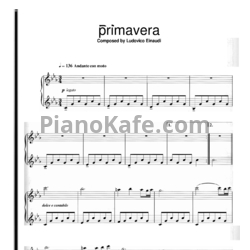 Ноты Ludovico Einaudi - Primavera - предпросмотр