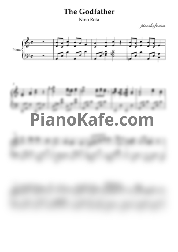 Ноты Nino Rota - Love Theme from "The Godfather" (Аккомпанемент, Версия 2) - PianoKafe.com