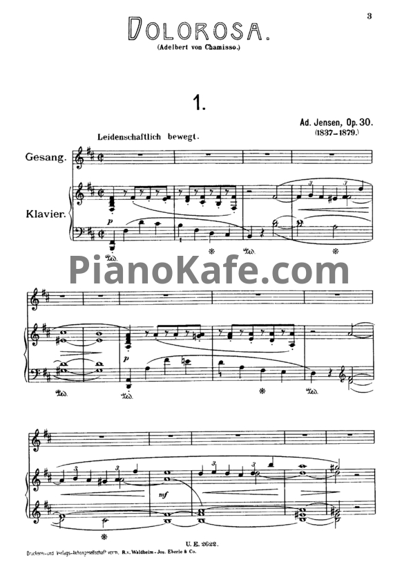 Ноты А. Йенсен - Скорбящая (Op. 30) - PianoKafe.com