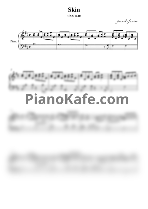 Ноты Sixx:A.M. - Skin - PianoKafe.com