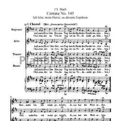 Ноты И. Бах - Кантата №145 "Ich lebe, mein herze, zu deinem ergozten" (BWV 145) - предпросмотр