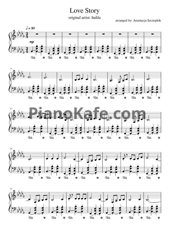 Ноты Indila - Love story - PianoKafe.com