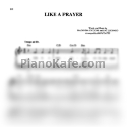 Ноты Madonna - Feels like a prayer (Piano cover) - предпросмотр