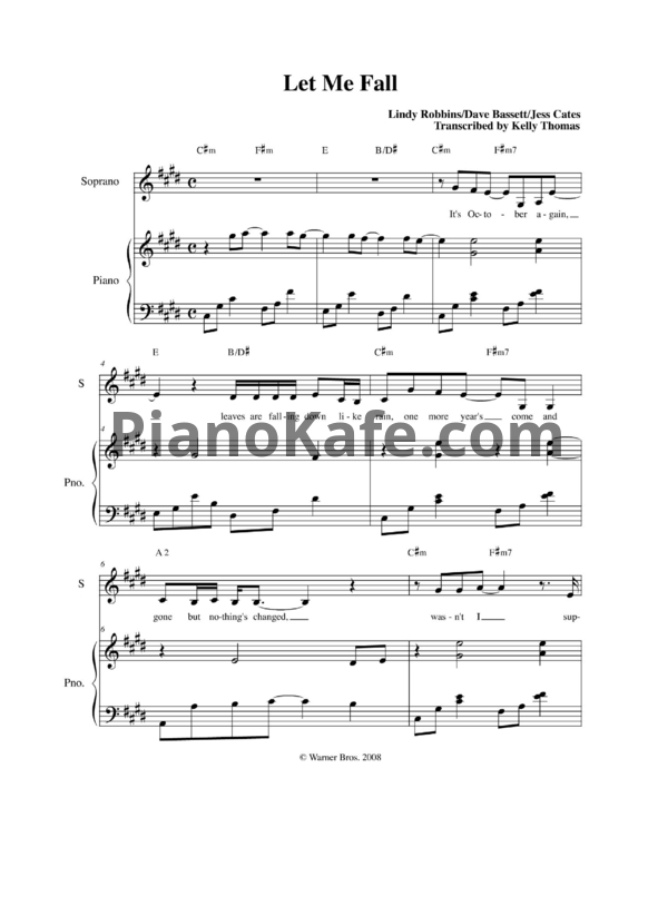 Ноты Idina Menzel - Let Me Fall - PianoKafe.com