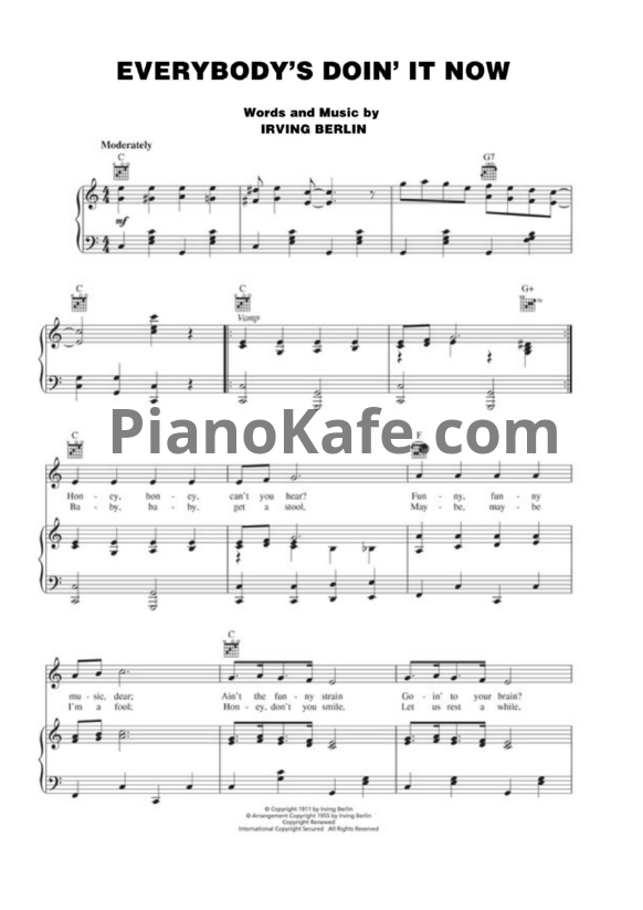 Ноты Irving Berlin - Everybody's doin' it now - PianoKafe.com