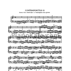 Ноты И. Бах - Искусство фуги (в изложении для фортепиано). Контрапункт №13 - предпросмотр