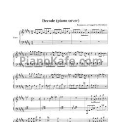 Ноты Paramore - Decode (Версия 2) - предпросмотр