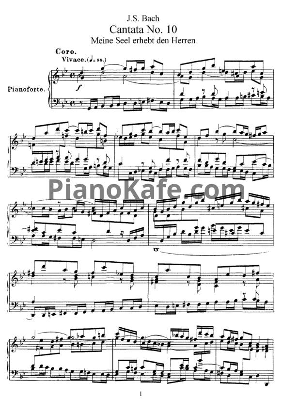 Ноты И. Бах - Кантата №10 "Meine seel erhebr den herren" (BWV 10) - PianoKafe.com