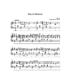 Ноты Yiruma - Stay in memory - предпросмотр