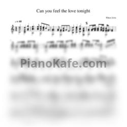 Ноты Elton John - Can you feel the love tonight (гитара) - предпросмотр