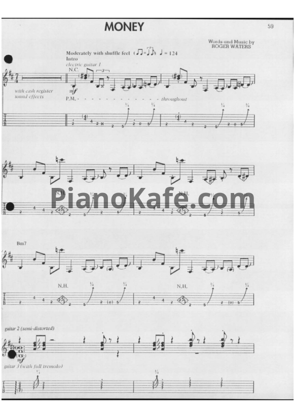 Ноты Pink Floyd - Money (Guitar tabs) - PianoKafe.com