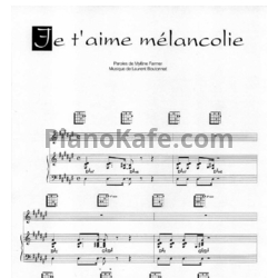 Ноты Mylene Farmer - Je t’aime melancolie - предпросмотр