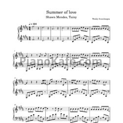 Ноты Shawn Mendes, Tainy - Summer of love - предпросмотр