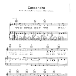 Ноты ABBA - Cassandra - предпросмотр
