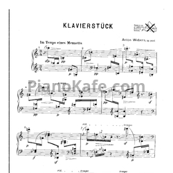 Ноты Антон Веберн - Пьеса для фортепиано  (Klavierstück) - предпросмотр
