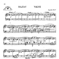 Ноты Антон Рубинштейн - Вальс (Op.109, №2) - предпросмотр