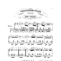 Ноты Й. Штраус - Французская полька "Seraphinen" Op. 125 (Клавир)