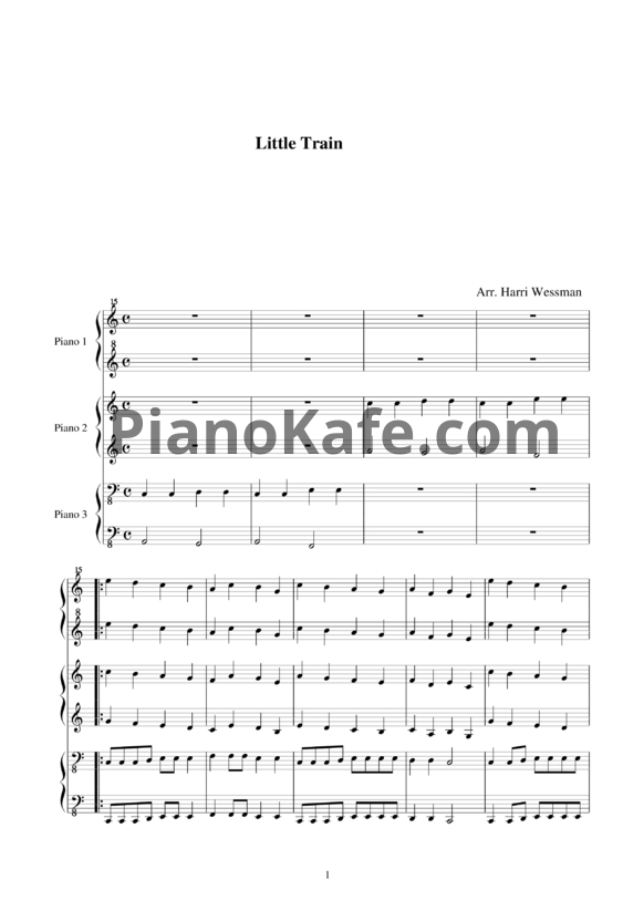 Ноты Маленький паровозик (для фортепиано в 6 рук) - PianoKafe.com