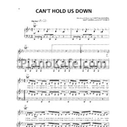Ноты Christina Aguilera - Can't hold us down - предпросмотр
