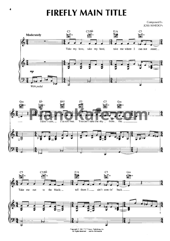 Ноты Joss Whedon - Firefly (Книга нот) - PianoKafe.com