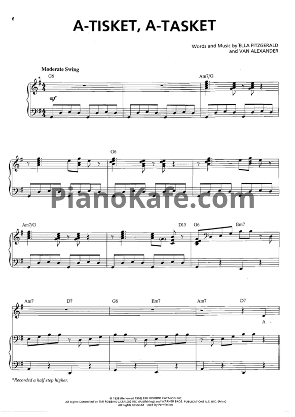 Ноты Ella Fitzgerald - Original keys for singers (Songbook) - PianoKafe.com