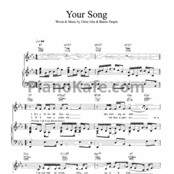 Ноты Elton John - Your song (Версия 2) - предпросмотр