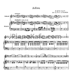 Ноты Франц Шуберт - Adieu - предпросмотр