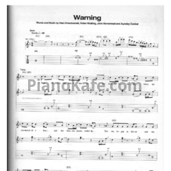 Ноты Black Sabbath - Warning (Guitar tabs & Voice) - предпросмотр