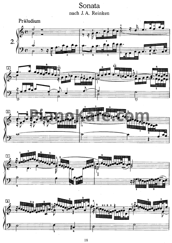 Ноты И. Бах - Соната (BWV 966) - PianoKafe.com
