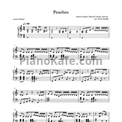 Ноты Justin Bieber - Peaches - предпросмотр