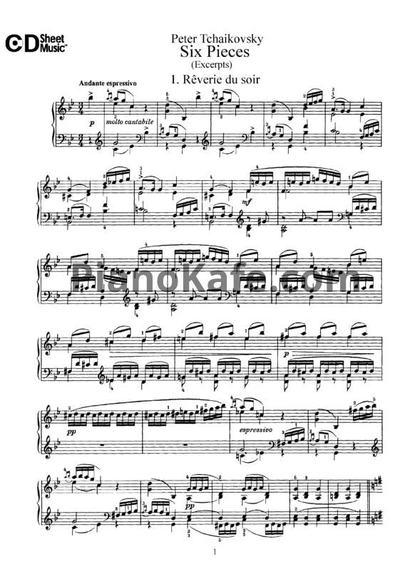 Ноты П. Чайковский - Концерт для фортепиано с оркестром №3 (Op. 75) - PianoKafe.com