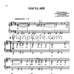 Ноты Madonna - You'll see (Версия 2) - предпросмотр