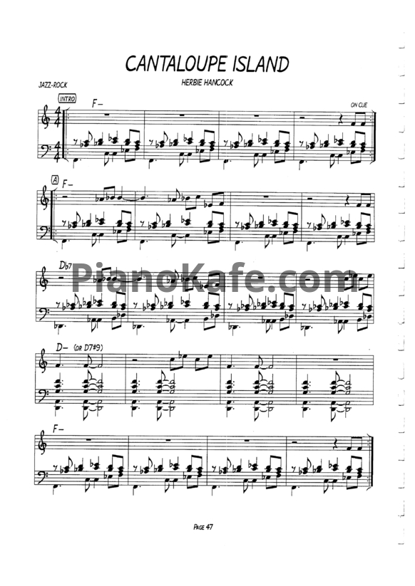 Ноты Herbie Hancock - Cantaloupe Island - PianoKafe.com