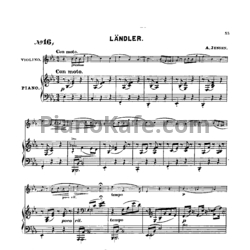 Ноты А. Йенсен - Лендлер для скрипки и фортепиано (Op. 12) - предпросмотр