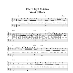 Ноты Cher Lloyd - Want U back - предпросмотр