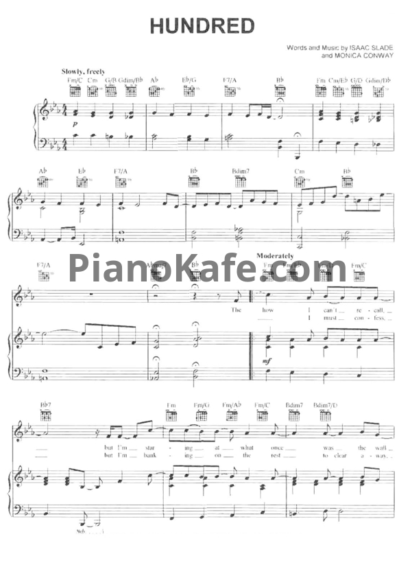 Ноты The Fray - Hundred - PianoKafe.com
