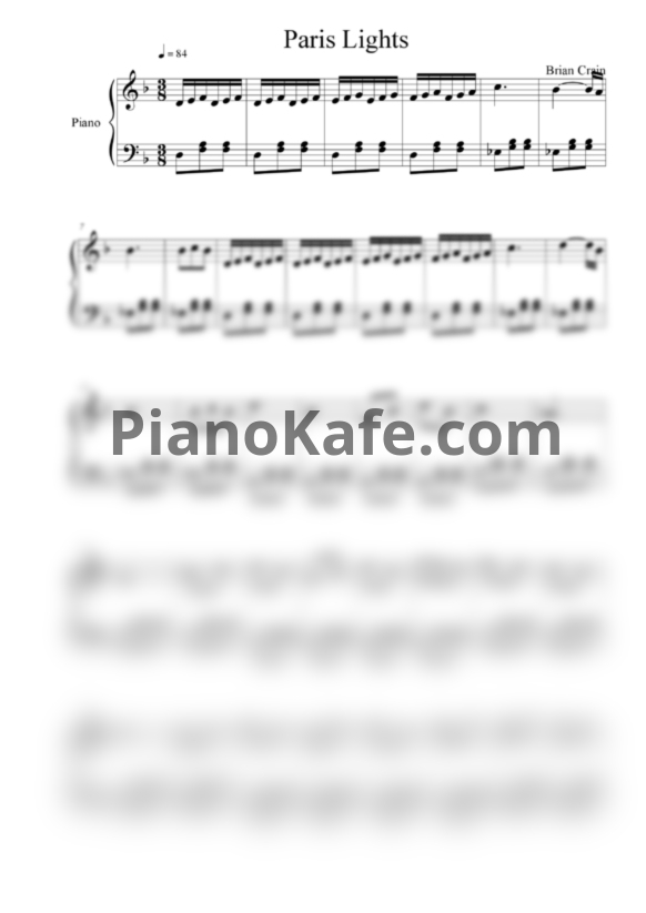 Ноты Brian Crain - Paris light - PianoKafe.com
