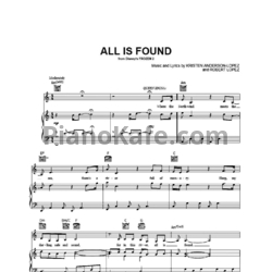 Ноты Evan Rachel Wood - All is found - предпросмотр