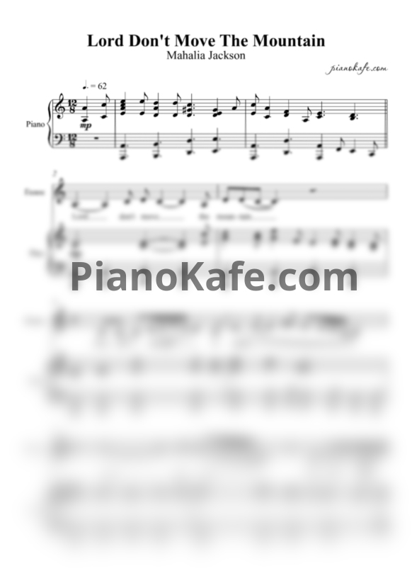 Ноты Mahalia Jackson - Lord don't move the mountain (A minor) - PianoKafe.com