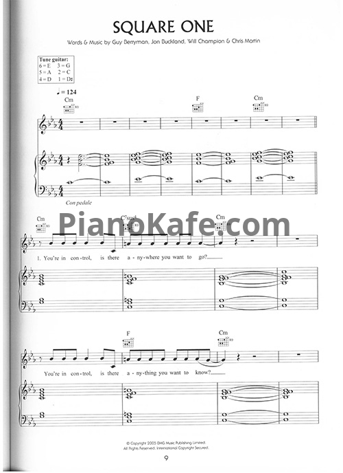 Ноты Coldplay - Till kingdom come - PianoKafe.com