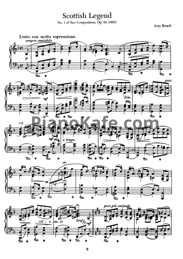 Ноты А. Бич - Шотландская легенда (Op. 54 №1) - PianoKafe.com